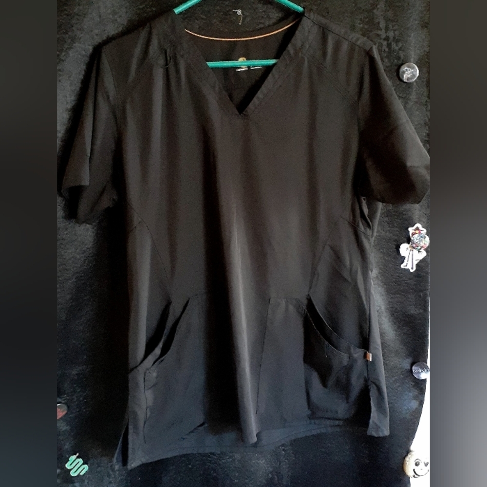 Carhartt Women’s Large Black Scrub Top Medical Workwear